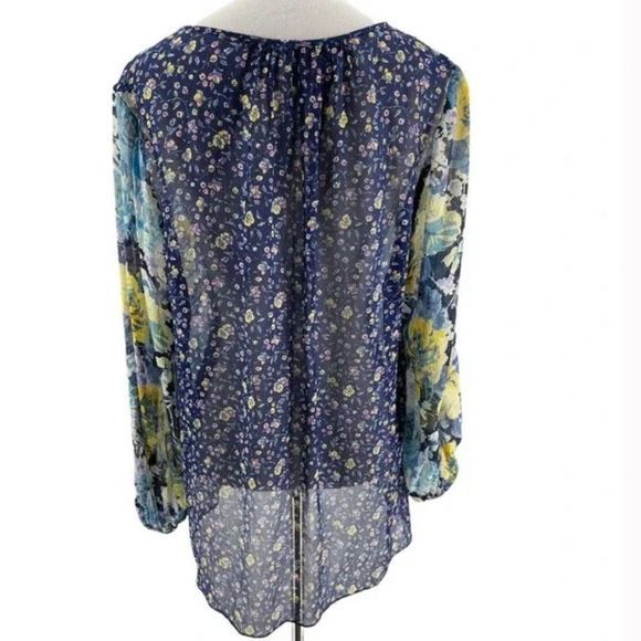 NEW Joie Thistle 100% Silk OVERSIZED (may fit to L) Floral Navy Blouse — SZ M - Picture 3 of 10